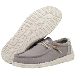 Wally Break Stitch - Grey -Heydude Shop 110793297 WALLY LINEN NATURAL GREY LEFT 3 1