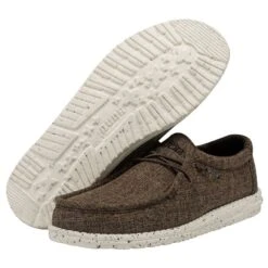 Wally Linen - Dark Brown -Heydude Shop 112471628 WALLY ECO LINEN DARK BROWN LEFT 3