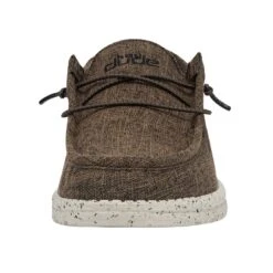 Wally Linen - Dark Brown -Heydude Shop 112471628 WALLY ECO LINEN DARK BROWN LEFT 4