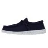 Wally Slub Canvas - Navy -Heydude Shop 40009 410 WALLY SLUB CANVAS NAVY LEFT SIDE