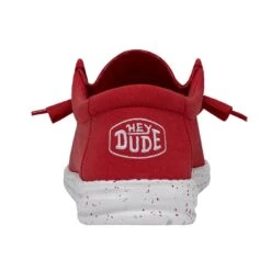 Wally Slub Canvas - Red -Heydude Shop 40009 610 WALLYSLUBCANVAS RED LEFTBACK