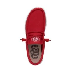 Wally Slub Canvas - Red -Heydude Shop 40009 610 WALLYSLUBCANVAS RED LEFTTOP