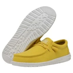 Wally Slub Canvas - Empire Yellow -Heydude Shop 40009 76I WALLYSLUBCANVAS EMPIREYELLOW PAIRBOTTOM