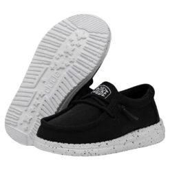 Wally Toddler Slub Canvas - Black -Heydude Shop 40029 001 WALLYTODDLERSLUBCANVAS BLACK PAIRBOTTOM