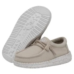 Wally Toddler Slub Canvas - Natural -Heydude Shop 40029 106 WALLYTODDLERSLUBCANVAS NATURAL PAIRBOTTOM