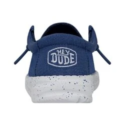Wally Toddler Slub Canvas - True Blue -Heydude Shop 40029 428 WALLYTODDLERSLUBCANVAS TRUEBLUE LEFTBACK