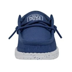 Wally Toddler Slub Canvas - True Blue -Heydude Shop 40029 428 WALLYTODDLERSLUBCANVAS TRUEBLUE LEFTFRONT