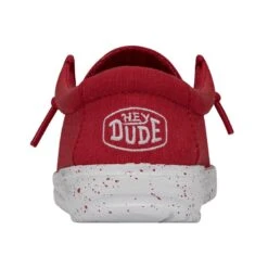 Wally Toddler Slub Canvas - Red 12 Wally Toddler Slub Canvas - Red -Heydude Shop 40029 610 WALLYTODDLERSLUBCANVAS RED LEFTBACK