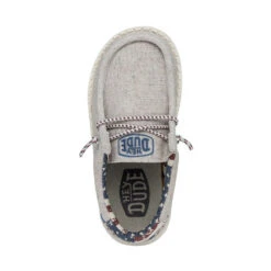 Wally Toddler Patriotic - Off White Patriotic -Heydude Shop 40031 1K1 WALLYTODDLERPATRIOTIC OFFWHITEPATRIOTIC LEFTTOP