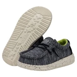 Wally Toddler Stretch - Navy Speckle -Heydude Shop 40035 4MP WALLYTODDLERSTRETCH NAVYSPECKLE PAIRBOTTOM