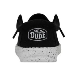 Wally Youth Slub Canvas - Black -Heydude Shop 40044 001 WALLYYOUTHSLUBCANVAS BLACK LEFTBACK