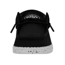 Wally Youth Slub Canvas - Black -Heydude Shop 40044 001 WALLYYOUTHSLUBCANVAS BLACK LEFTFRONT