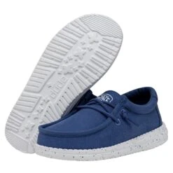 Wally Youth Slub Canvas - True Blue -Heydude Shop 40044 428 WALLYYOUTHSLUBCANVAS TRUEBLUE PAIRBOTTOM