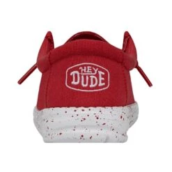 Wally Youth Slub Canvas - Red -Heydude Shop 40044 610 WALLYYOUTHSLUBCANVAS RED LEFTBACK