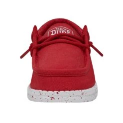Wally Youth Slub Canvas - Red -Heydude Shop 40044 610 WALLYYOUTHSLUBCANVAS RED LEFTFRONT
