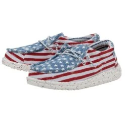 Featured Products -Heydude Shop 40046 9C8 WALLYYOUTHPATRIOTIC STARSANDSTRIPES PAIRSIDE