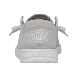 Wendy Slub Canvas - Light Grey -Heydude Shop 40063 007 WENDYSLUBCANVAS LIGHTGREY LEFTBACK