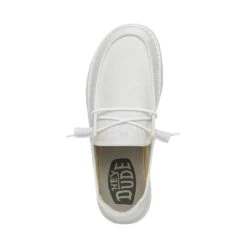 Wendy Slub Canvas - White -Heydude Shop 40063 100 WENDY SLUB CANVAS WHITE LEFT 6