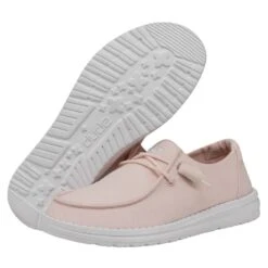 Wendy Slub Canvas - Pink -Heydude Shop 40063 680 WENDYSLUBCANVAS PINK PAIRBOTTOM