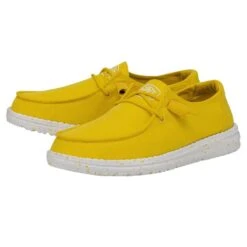 Wendy Slub Canvas - Empire Yellow -Heydude Shop 40063 76I WENDYSLUBCANVAS EMPIREYELLOW PAIRSIDE