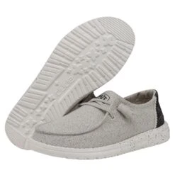 Wendy Woven - Light Grey -Heydude Shop 40098 007 WENDYWOVEN LIGHTGREY PAIRBOTTOM