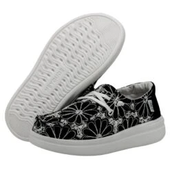 Wendy Youth Rise Eyelet - Black 10 Wendy Youth Rise Eyelet - Black -Heydude Shop 40108 001 WENDY YOUTH RISE EYELET BLACK LEFT 3