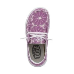 Wendy Youth Rise Eyelet - Violet -Heydude Shop 40108 508 WENDY YOUTH RISE EYELET VIOLET LEFT 6