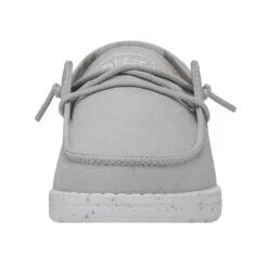 Wendy Youth Slub Canvas - Light Grey -Heydude Shop 40143 007 WENDYYOUTHSLUBCANVAS LIGHTGREY LEFTFRONT 1