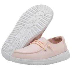 Wendy Youth Slub Canvas - Pink 10 Wendy Youth Slub Canvas - Pink -Heydude Shop 40143 680 WENDY YOUTH SLUB CANVAS PINK LEFT 3
