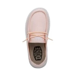 Wendy Youth Slub Canvas - Pink 13 Wendy Youth Slub Canvas - Pink -Heydude Shop 40143 680 WENDY YOUTH SLUB CANVAS PINK LEFT 6