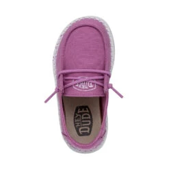 Wendy Toddler Slub Canvas - Violet -Heydude Shop 40144 508 WENDYTODDLERSLUBCANVAS VIOLET LEFTTOP