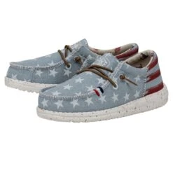 Wally Youth Americana - Denim Star -Heydude Shop 40479 4NR WALLYAMERICANAYOUTH DENIMSTAR PAIRSIDE