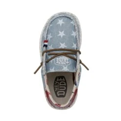 Wally Toddler Americana - Denim Star -Heydude Shop 40581 4NR WALLYAMERICANATODDLER DENIMSTAR LEFTTOP