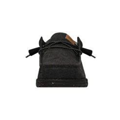 Wally Washed Canvas - Black/Black -Heydude Shop FW23 M 40296 060 WALLY WASHED CANVAS BLACK BLACK LEFT FRONT