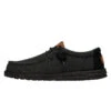Wally Washed Canvas - Black/Black -Heydude Shop FW23 M 40296 060 WALLY WASHED CANVAS BLACK BLACK LEFT PROFILE