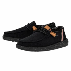 Wendy Washed Canvas - Black 11 Wendy Washed Canvas - Black -Heydude Shop FW23 W 40297 001 WENDY WASHED CANVAS BLACK LEFT PAIR