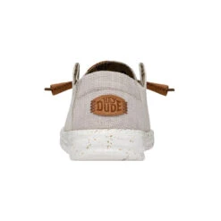 Wendy Washed Canvas - Cream -Heydude Shop FW23 W 40297 13R WENDY WASHED CANVAS CREAM LEFT BACK